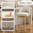 thumbnail image 5 of ReNest 27" Swivel Bar Stools, Upholstered Barstools with Wood Legs & Footrest, Counter Height Stools for Kitchen Island & Home Bar, Cream Fabric, Set of 4, 5 of 14