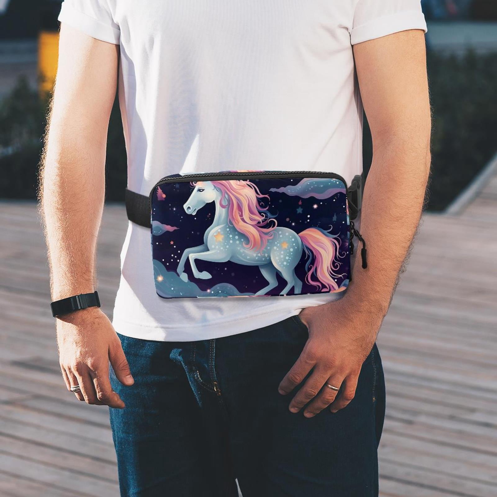 Star Unicorns Waist Pack Fanny Pack Running Belt Lightweight Adjustable with Extension Strap Unisex