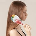 thumbnail image 3 of Hair Brush Pioneer Colorful Floral Cushion Base Hair Brushes Touch Paddle Oval Hairbrush, 3 of 7