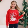 thumbnail image 4 of Aideaone Girls Boys Christmas Sweatshirts Unisex Funny Xmas Print Pullover Inner Fleece Long Sleeve Top Shirt 5-12 Years, 4 of 9