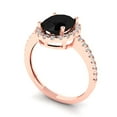 thumbnail image 2 of Solitaire with Accents Engagement Ring for Women - 2.27ct Natural Onyx in 14K Rose Gold Promise Ring, 2 of 6