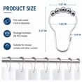 thumbnail image 3 of Tattom 24 Pack Stainless Steel Shower Curtain Hooks, Rust Resistant Roller Rings with Gliding Balls, Polished Nickel Heavy Duty Hangers for Bathroom Rods, 3 of 6