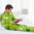 thumbnail image 6 of Salouo St Patrick's Day7 Print Button-Front Long Sleeve Pajama Set for Men, Soft 2Pjs Men's Long Sleeve Sleepwear-XX-Large, 6 of 7