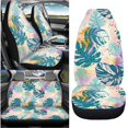 thumbnail image 4 of Qpednta Tropical Leaves Auto Seat Covers Full Set, 4 Pack Vehicle Seat Protector Easy to Install Front Seats and Rear Bench Cover Protector Universal Automotive Seat Cover Accessories, 4 of 5