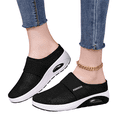 thumbnail image 3 of Domzle Slip-On Mules Sneakers for Women 2026 Backless Knit Comfortable Lightweight with Arch Support Walking Shoes for Travel House Office Black 36, 3 of 7