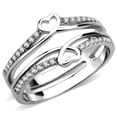 thumbnail image 1 of Bague pour Femmes en Acier Inoxydable Poli avec AAA Grade CZ en Transparent - Taille 5, 1 of 1