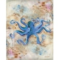 thumbnail image 2 of Roberto, LuAnn 12x14 White Modern Wood Framed Museum Art Print Titled - Blue Octopus, 2 of 4
