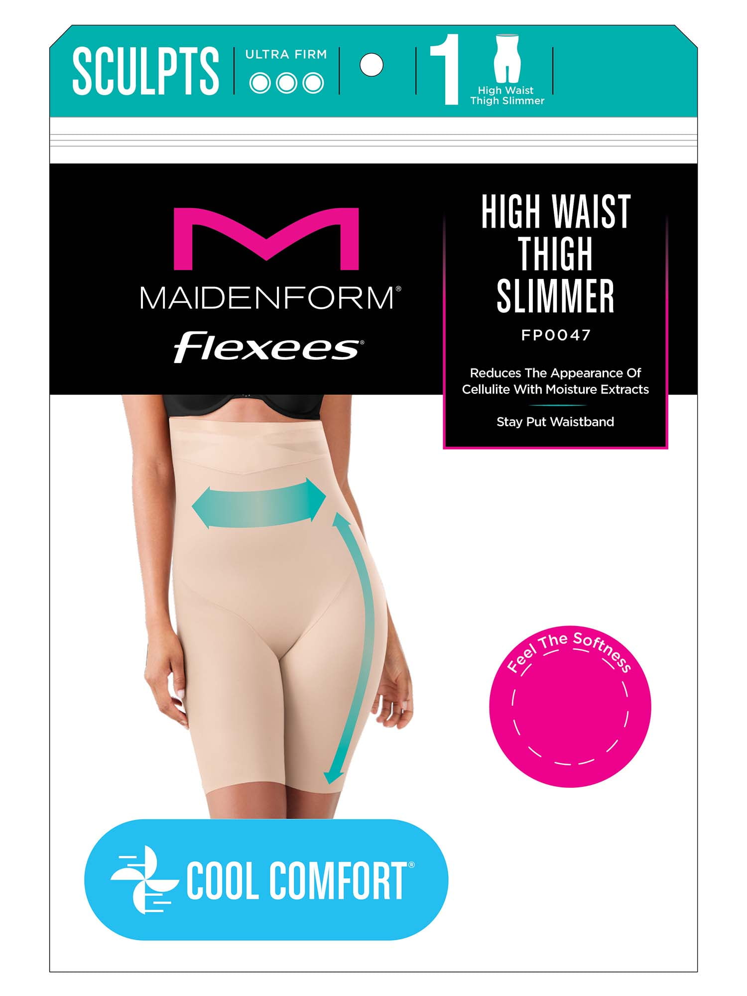 Women's Flexees Cool Comfort Anti-Cellulite Ultra Firm Hi Waist Thigh  Slimmer FP0047 