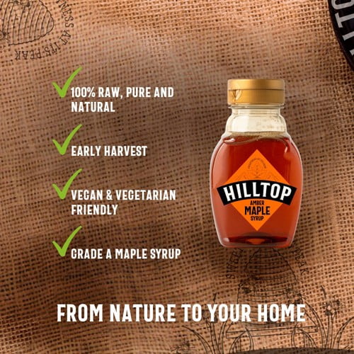 Hilltop Amber Maple Syrup 230g, British Import (Pack of 2)