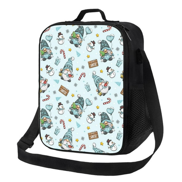 Fotbe Winter Wonderland Light Blue Lonchera Bolsa de Almuerzo para Hombres y Mujeres, Lonchera de Gran Capacidad, Bolsa de Almuerzo Reutilizable, Bolsa Térmica Aislante