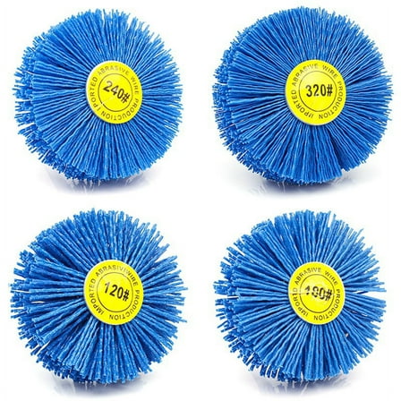 Top Sales 4 Pieces 80x30x6Mm Drill Abrasive Wire Grinding Wheel Nylon Bristle Polishing Brush For Wood Furniture Mahogany