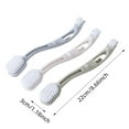thumbnail image 2 of Dual-Head Long Handle Shoe Cleaning Brush, Double Sided Stiff and Soft Bristles for Sneakers, Bathtubs, Tiles with Hanging Hole and Comfort Grip, 2 of 3