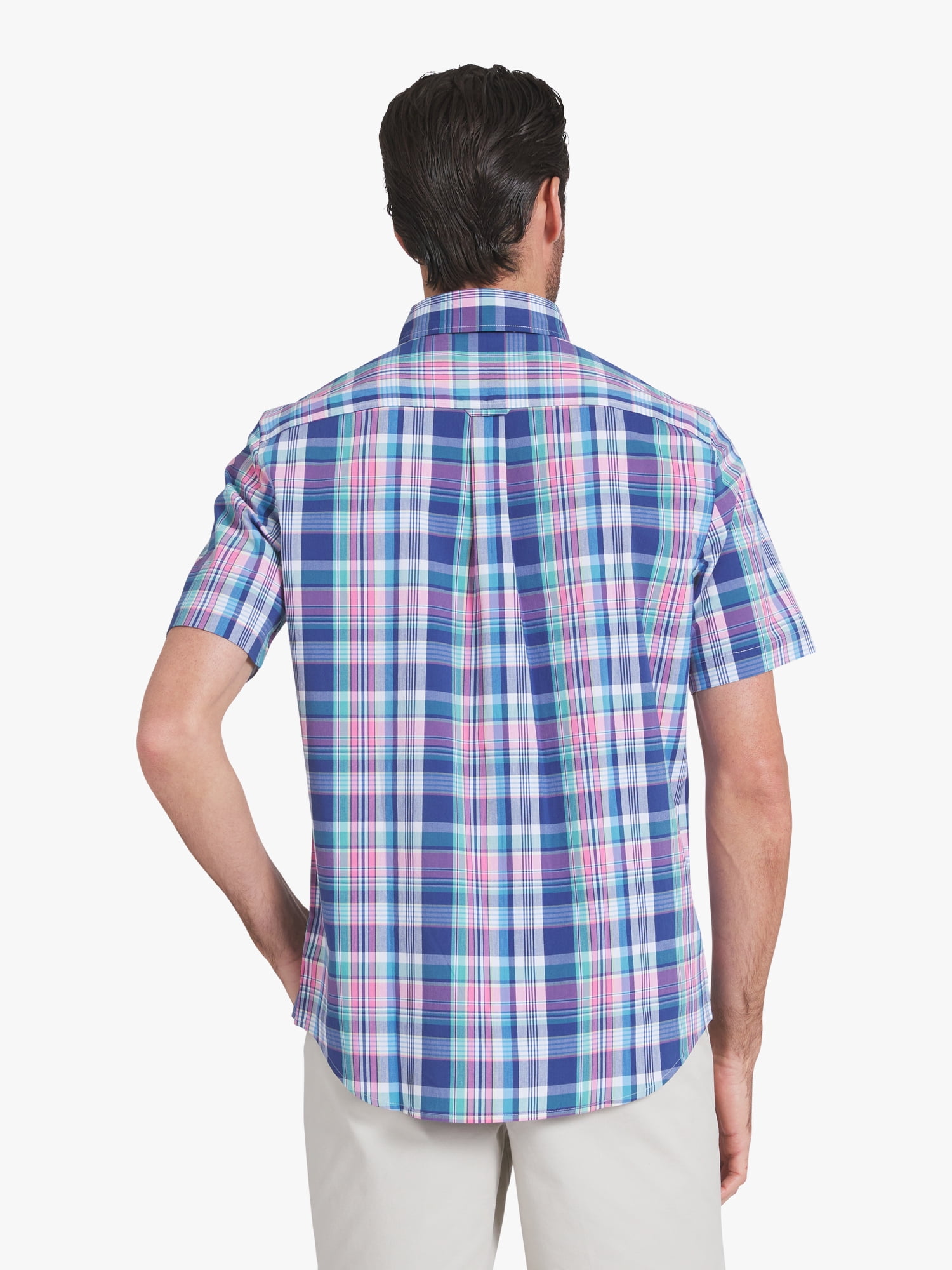 Chaps Men's & Big Men's Short Sleeve Easy Care Stretch Poplin Shirt, Sizes S-3XL