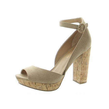 

SUN STONE Womens Beige 3/4 Platform Cushioned Breathable Adjustable Strap Slip Resistant Reeta Round Toe Block Heel Buckle Dress Sandals 11 M