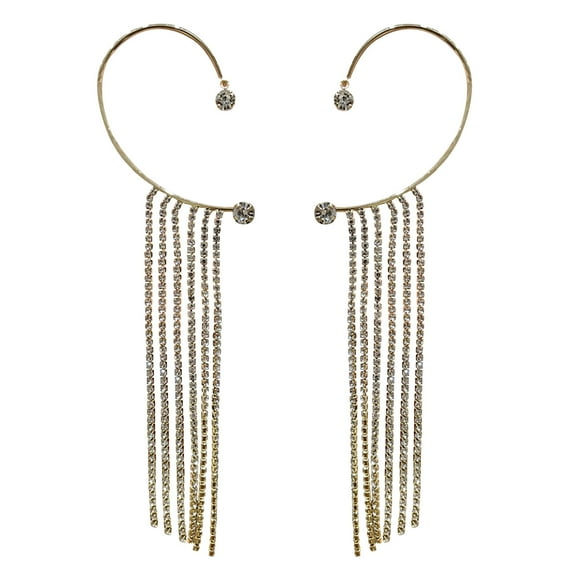 HOARBOEG Earring for Women; Mother's Day Shiny Diamond Long Tassel Earrings Single Earrings Without Pierced Ears