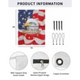 thumbnail image 2 of 4th of July RV Awning Sun Shade Screen 9'X7' God Bless America Mesh Sunscreen Patriotic Eagle American Flag Awning Shade Screen with Zipper UV Blocker Completed Kits for RV Motorhome Camper, 2 of 7