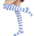 thumbnail image 5 of Womens Stripes Thin Tube Socks, Thigh High Tights Over Knee Socks, Casual Knee High Stockings, 5 of 6