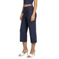 thumbnail image 3 of LMLYSoH Womens Wide Leg Capris Casual Fold Over Waist Stylish Solid Color Mid Rise Cropped Pants, 3 of 5