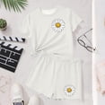 thumbnail image 6 of Tween Girls’ Summer Outfit, Big Kids’ Short Sleeve T-Shirt and Shorts Two-Piece Casual Set White 7-8Years, 6 of 7