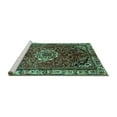 thumbnail image 2 of Ahgly Company Machine Washable Indoor Square Persian Turquoise Blue Traditional Area Rugs, 3' Square, 2 of 4