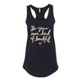 thumbnail image 2 of Positivity saying Pop Culture Ladies Racerback Tank Top, Black, Small, 2 of 3