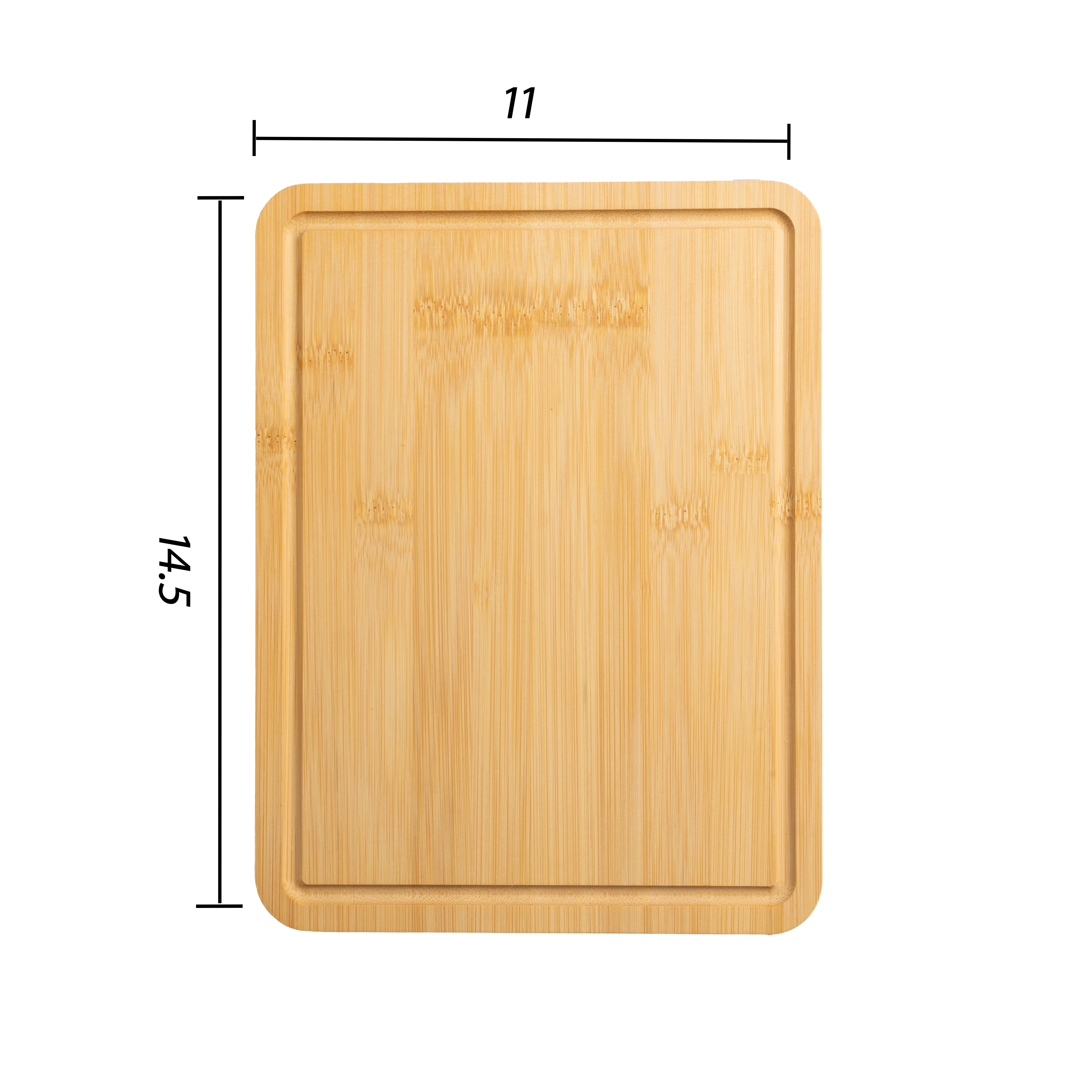 Mainstays 11" x 14.5" Non-Slip Bamboo Cutting Board, 100% Natural Bamboo Color, with Juice Groove
