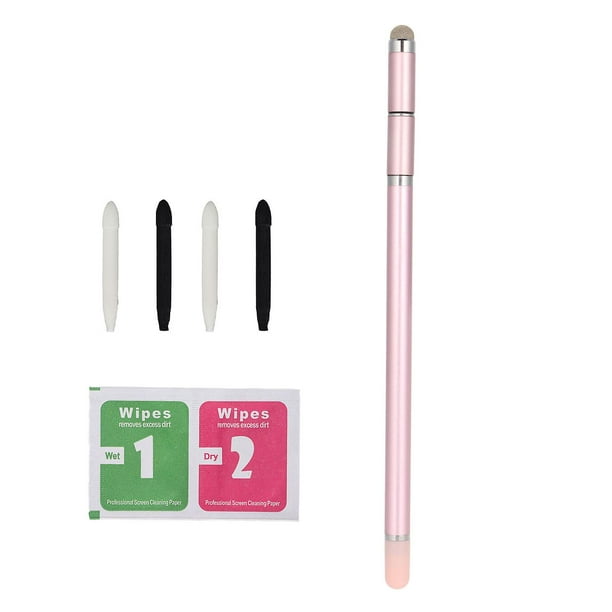 4 in 1 Wear-resistant Stylus Pen Fiber Tip for Mobile Phone Tablet Painting Handwriting Capacitive Stylus Pink