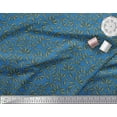 thumbnail image 3 of Soimoi Blue Cotton Jersey Fabric Dots & Beach Leaves Print Fabric by Yard 64 Inch Wide, 3 of 3