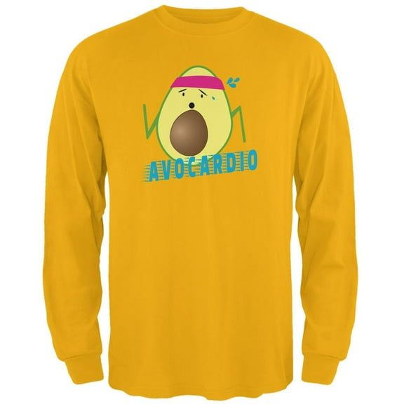 Cinco De Mayo Avocado Cardio Avocardio Mens Long Sleeve T Shirt Gold X-LG