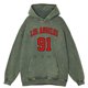 thumbnail image 3 of Sudadera con capucha vintage desgastada con letras del uniforme del equipo Los Ángeles 91 para hombre, sudadera de algodón 100 % a la moda, 3 of 5