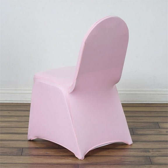 BalsaCircle 6 Pink Spandex Stretchable Banquet Solid Chair Covers Slipcovers