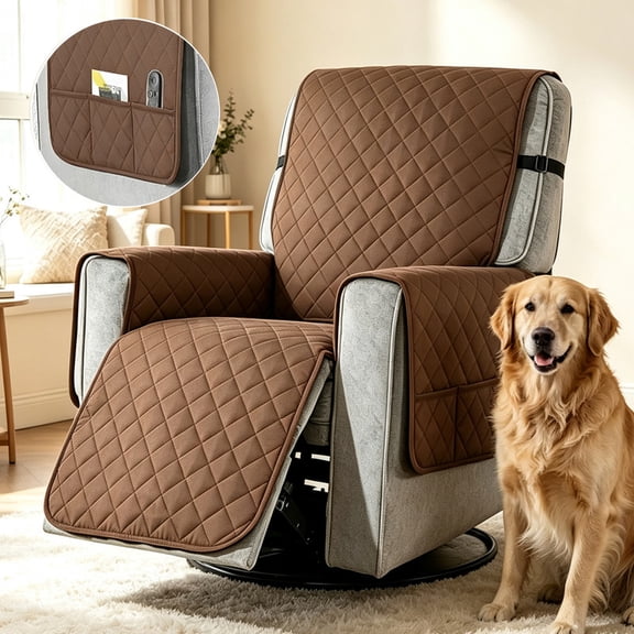 Chair Cover, Recliner Chair Cover, Washable Couch Cover, Stretch Furniture Protector with Elastic Straps, Anti-Slip for Kids, Pets, Daily Use(S)