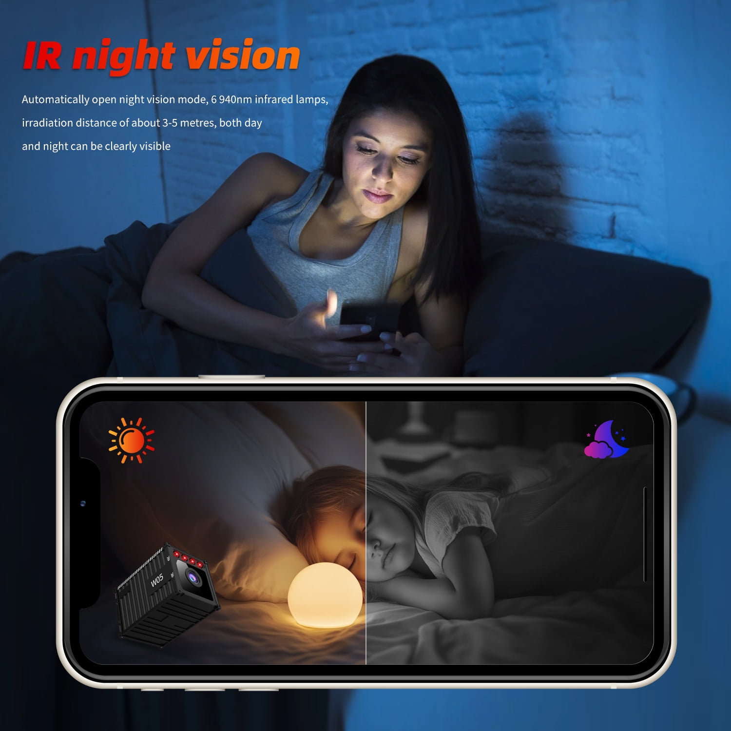 Smart WiFi Wireless Indoor Camera, Mini Container Security Cam with AI Motion Detection, Night Vision, Cloud Storage, Rechargeable Battery, Baby & Pet Monitor