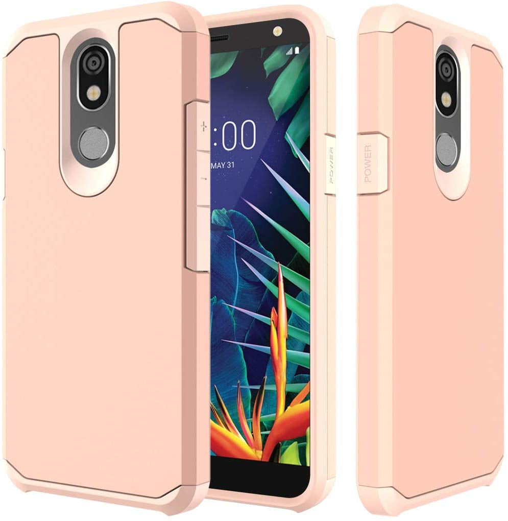 ATUS LG K40 Case, LG Xpression Plus 2, LG Harmony 3, LG Solo LTE, LG K12 Plus, LG X4 2019, Hybrid Dual Layer Shock Resistant Protective Slim Fit TPU Case (Rose Gold)