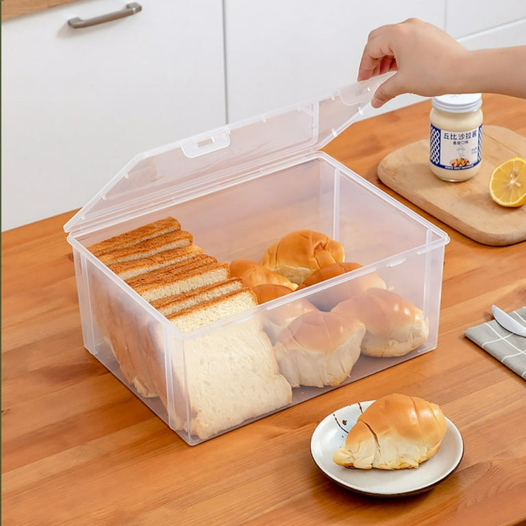Tiawudi 2 Pack Bread Box, Plastic Bread Container, Large Sandwich Holder,  Bread Storage Container for Kitchen Counter, Bread Keeper with Airtight  Lid