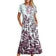 thumbnail image 1 of Vestido de Manga Corta para Mujeres Vestido de Verano de Cuello Redondo Impreso, Poliéster de Tamaño Verdadero Diario Y Vestido de Fiesta, 1 of 5