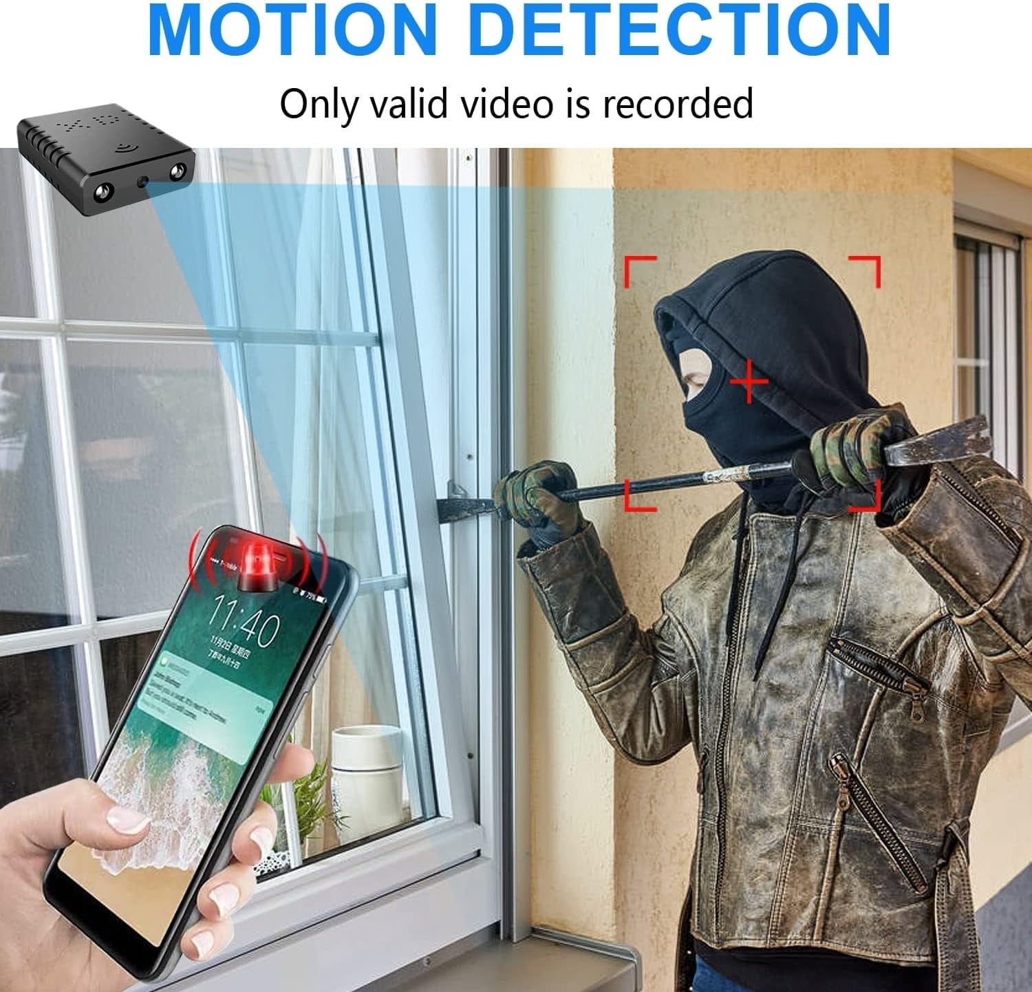 Smallest Plug-in WIFI Camera System, Cyclic Recording Wireless Camera, Mini Nanny Camera HD 1080p with Night Vision, Motion Detection for Security, for Home/Pet/Baby Monitor