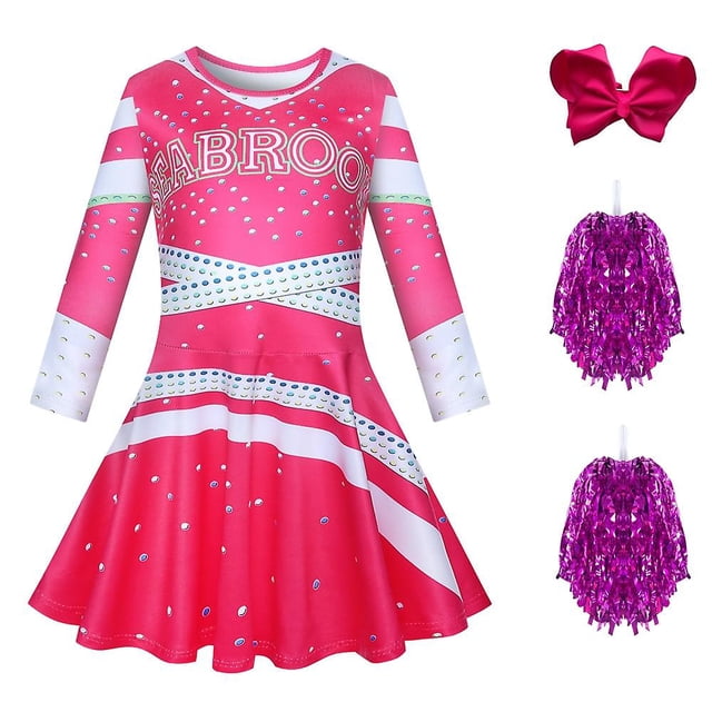 Zombies 3 Zombie disfraz de escuela secundaria, vestido de porristas para niños, faldas superiores para niñas pequeñas, monos de carnaval y Halloween
