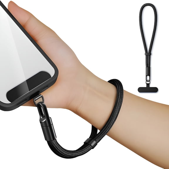 GJX Hand Wrist Strap Lanyard,Universal Cell Phone Multifunctional Patch Lanyards (Black)