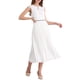 thumbnail image 4 of INSPIRAR CHIC Vestido Midi A-Line Sin Mangas con Cuello Lazo Plisado S Blanco 2025, 4 of 5