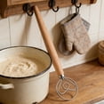thumbnail image 6 of Stainless Steel Manual Dough Mixer with Coil, Handheld Blender for Baking Bread, Useful Kitchen Gadgets Household Mixing Tool, Ergonomic Wooden Handle, Stainless Steel Coil Stirrer for Cooking, 6 of 7