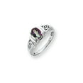 thumbnail image 1 of 14K White Gold Ring Band Gemstone Mystic Fire Topaz Oval Multi-color, Size 9, 1 of 1