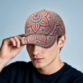 thumbnail image 4 of Mandala Ethnic Baseball Cap – Tribal Boho Dad Hat Featuring Vintage Geometric Sacred Pattern, Artistic Spiritual Symbolic Design, 4 of 5