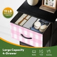 thumbnail image 6 of Kanworse 4 Drawer Fabric Dresser for Bedroom Pink Gingham Checkered Soft Chests of Drawers for Closet Organizers Storage, 6 of 8