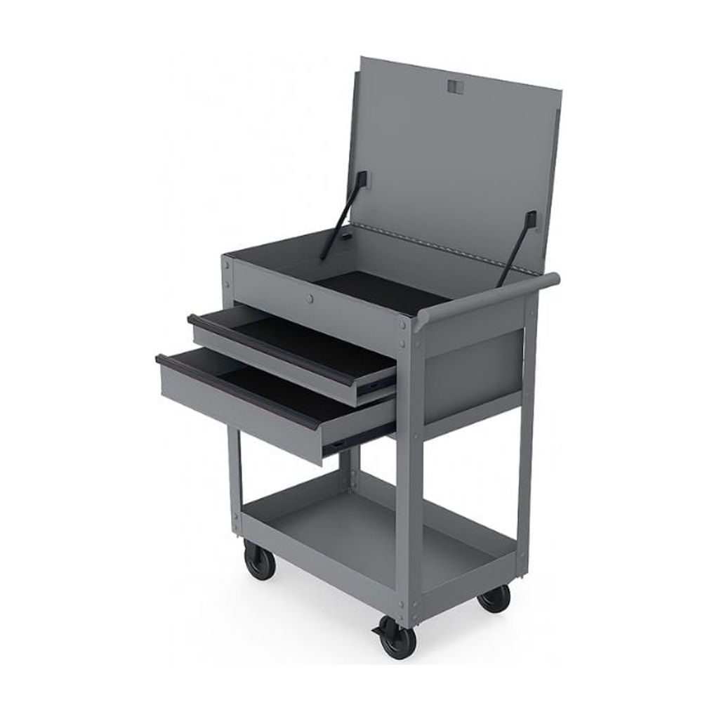 Carro de herramientas Hyper Tough de acero de 28 pulgadas con cajón, capacidad de 500 lb, recubierto en polvo gris 6