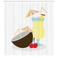 thumbnail image 3 of Ambesonne Alcohol Shower Curtain, Pina Colada Cocktail, 69"Wx75"L, Multicolor, 3 of 3