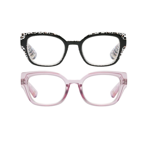 Rz by Rachel Zoe Womens Cateye Reading Glasses with Case, Lavender Crystal/Black, Calliope 2.50