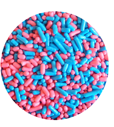 Sprinkle Deco® Pink and Blue Gender Reveal Cake Pop Cookie Cupcake Cakes Semi-Sweet Edible Confetti Decorations Sprinkles Desert Jimmies Toppers