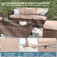 thumbnail image 2 of ELPOSUN 7-Piece Rattan Outdoor Patio Furniture Set with Swivel Chairs and Storage Table, Beige, 2 of 10