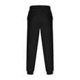 thumbnail image 4 of Zedker Mens Sweatpants Solid Color Drawstring Elastic Waist Ankle-banded Jogger Trousers Daily Clothes with Pockets Black L, 4 of 6